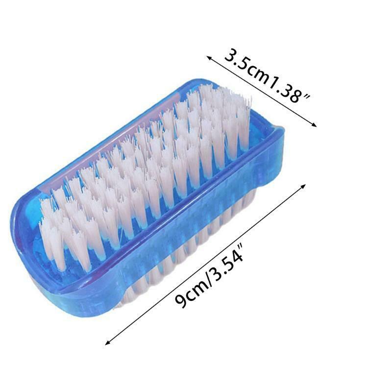Plastic Double Sided Nail Brush Nail Cleaning Scrubbing Brushes Remove Dust Tool