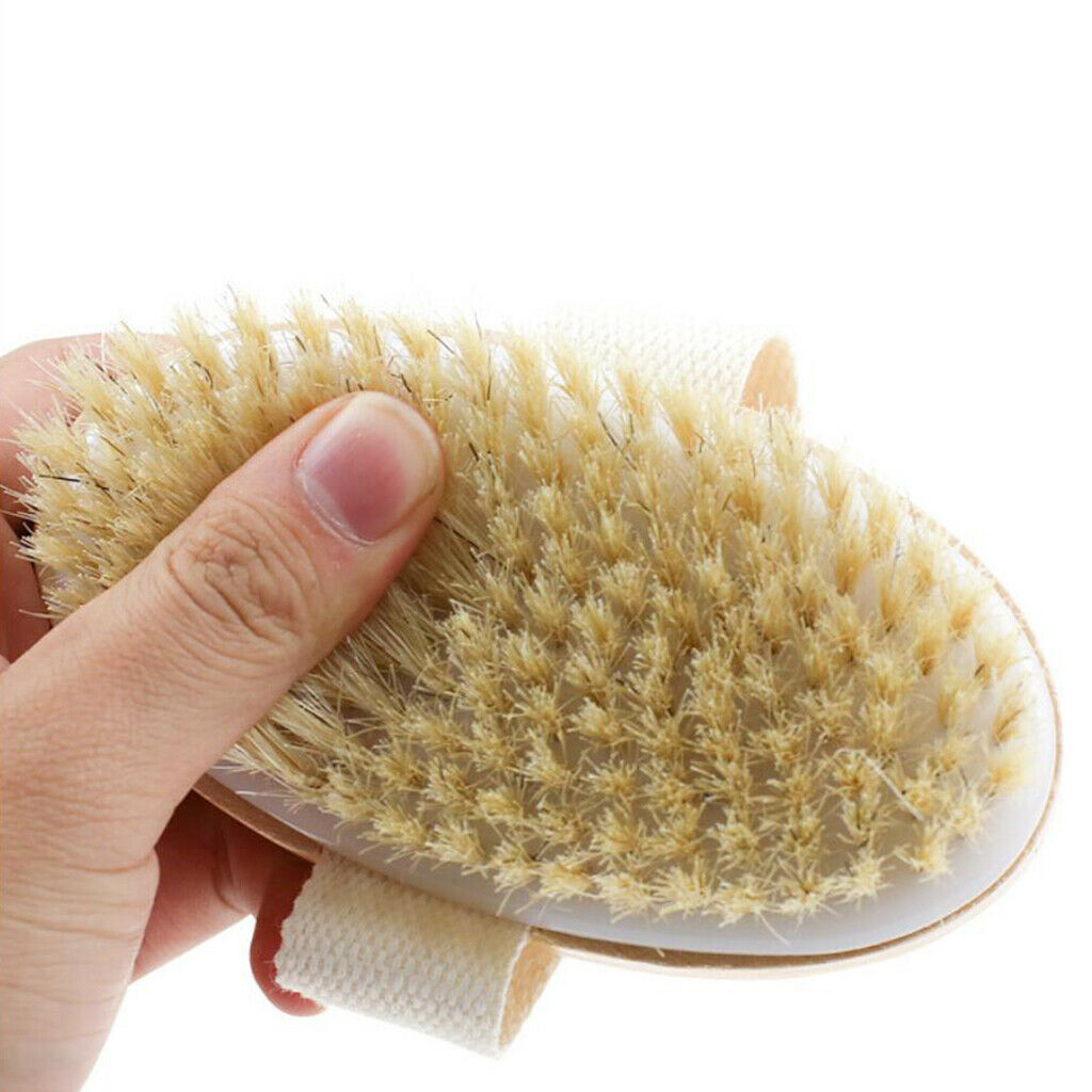 Dry Skin Exfoliation Bath Brush Bristle Wooden Exfoliator Brush Scrubber