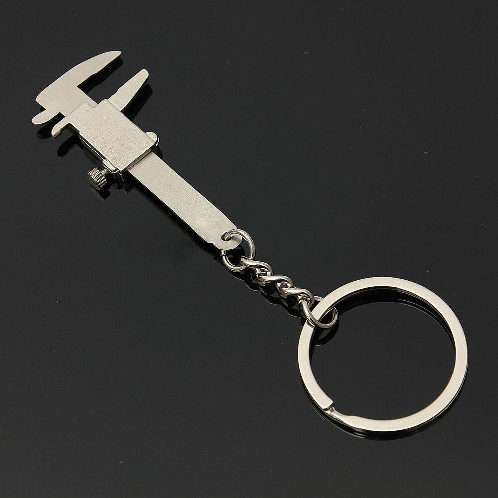 Useful Mini Vernier Caliper Tool Pendant Slider Slides Keyring Key Chain 10CM US