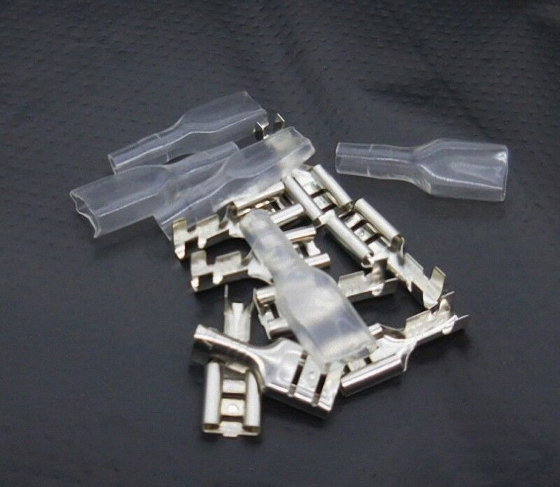 New 100 Set 4.8mm Crimp Terminal Female Spade Connector + Case