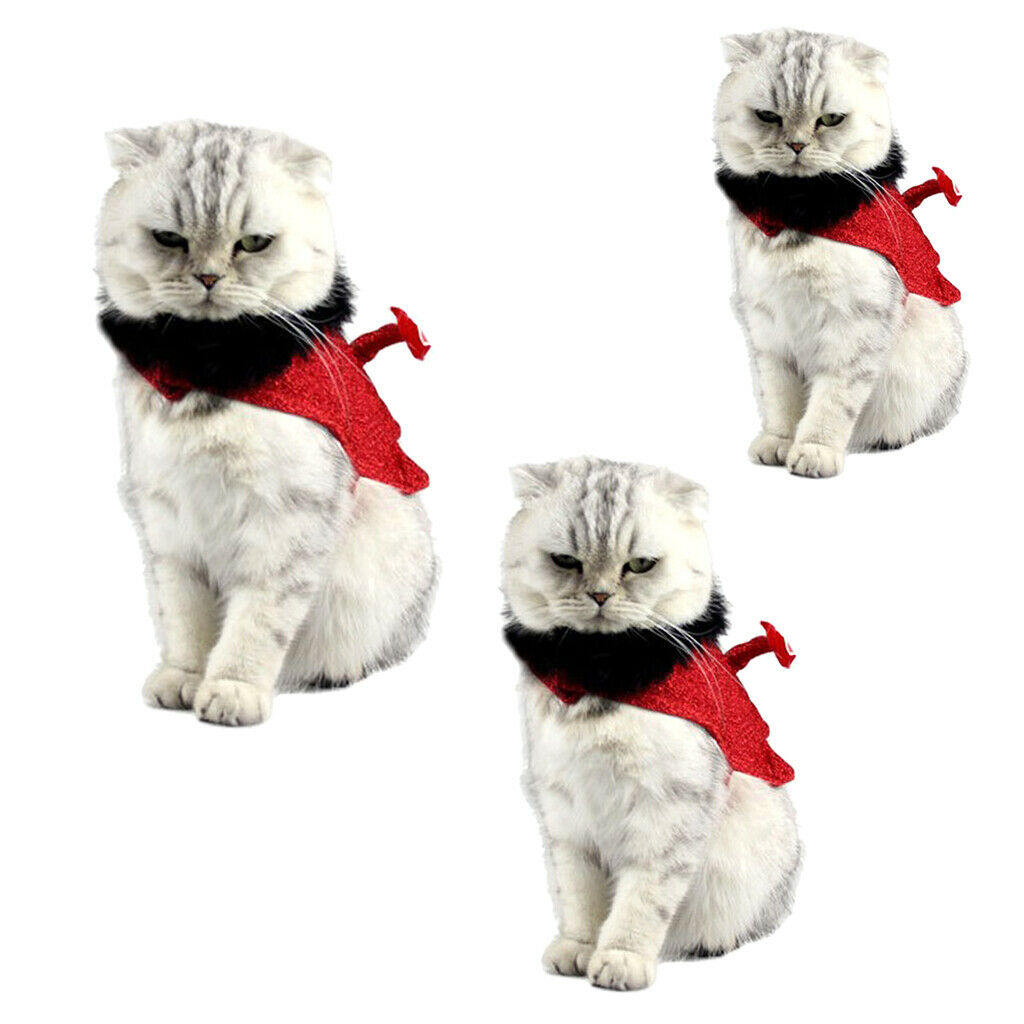 Pet Clothes Halloween Little Devil Tail Cloak for Cats Small Medium Dogs S