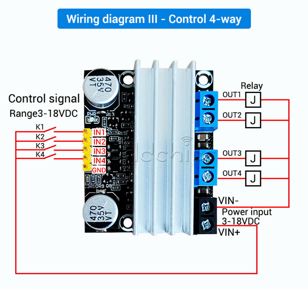 10A 2 Channel H-bridge DC 3-18V Motor Drive Module PWM Adust Speed Dimming