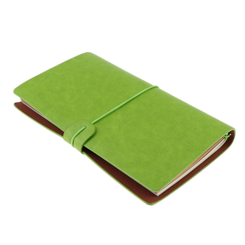 A6 Portable Travel Diary Notebook Journal Leather Handbook Green