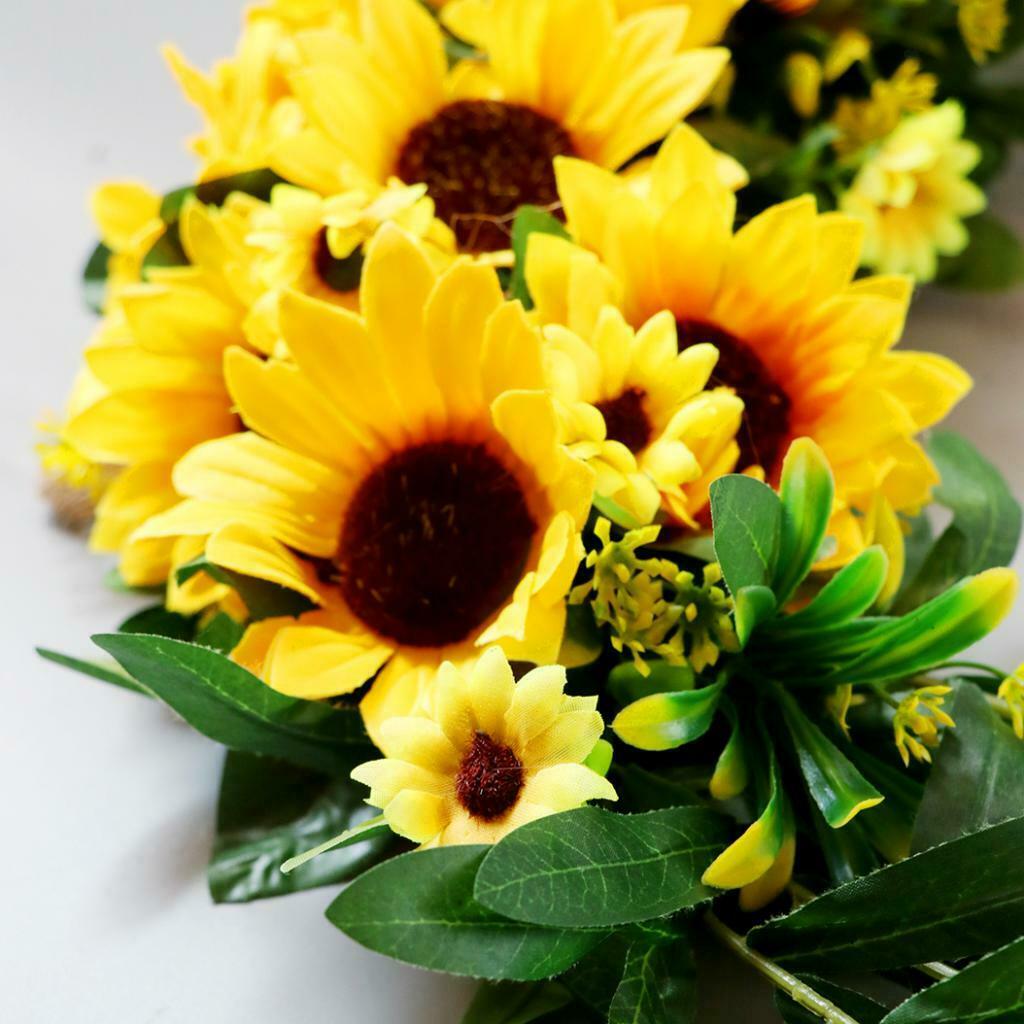 Elegance Yellow Sunflower Summer Wreath for Front Door Wreaths Indoor Outdoor