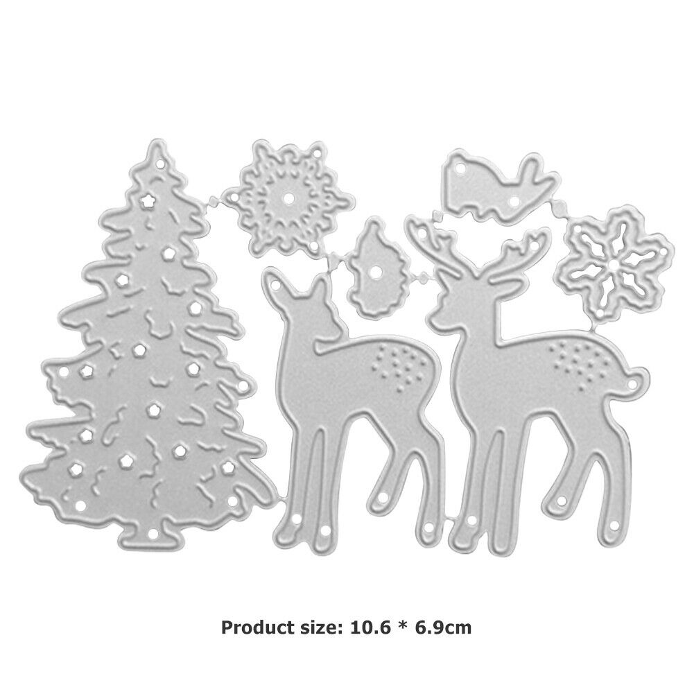 Christmas Tree Elk Cut Die DIY Scrapbooking Embossing Paper Card Stencils @