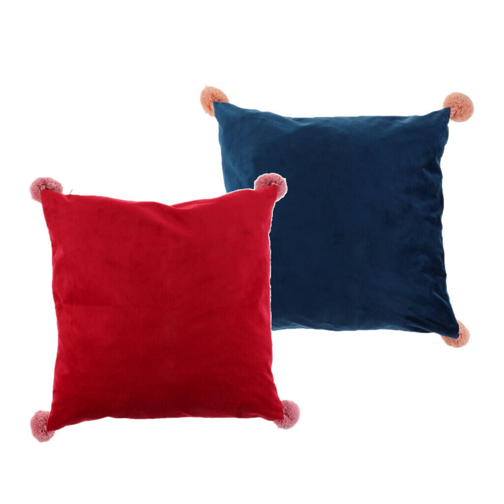 2 Pieces Vibrant Color Pillow Case Cover Sofa Couch Decorative Throw, Fits 18x18