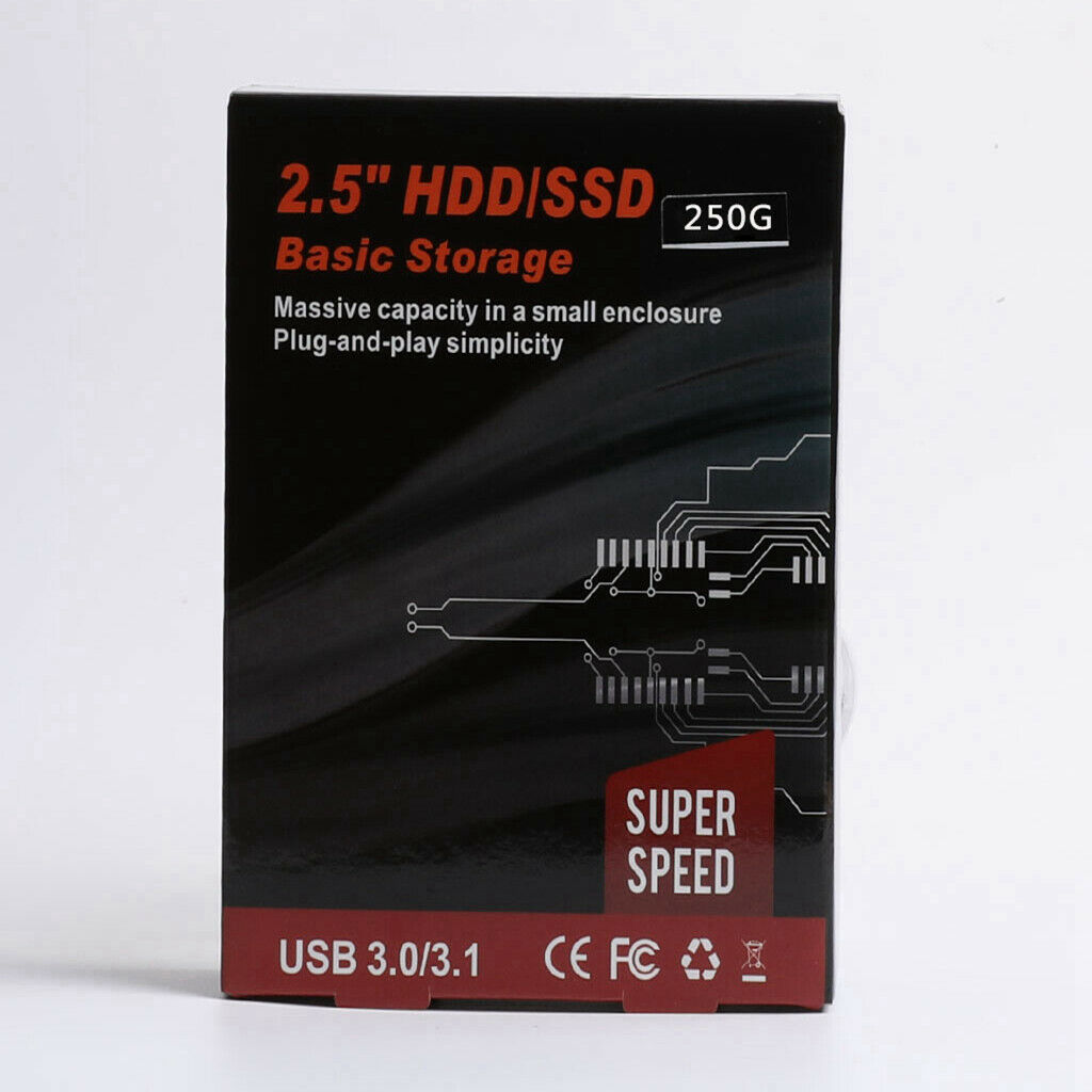 250GB 2.5" USB 3.0 External Hard Drive Backup HDD for Laptop PC Computer