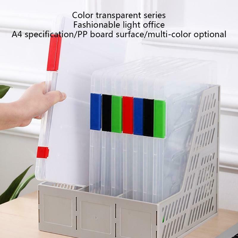 A4 Plastic Portable Case Document File Folder Transparent Paper Organizer Box