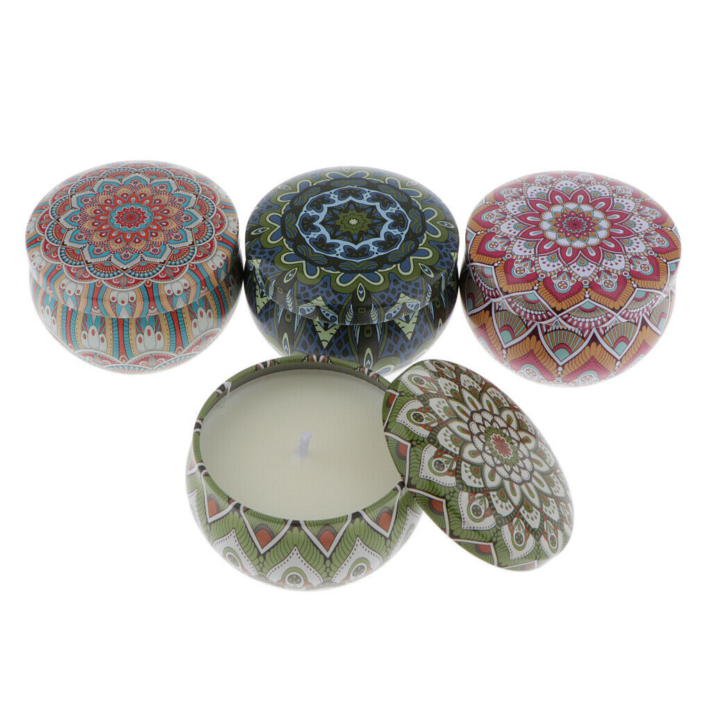 4pcs Ethical Style Soy Wax Tin Candle Wedding Yoga Candle