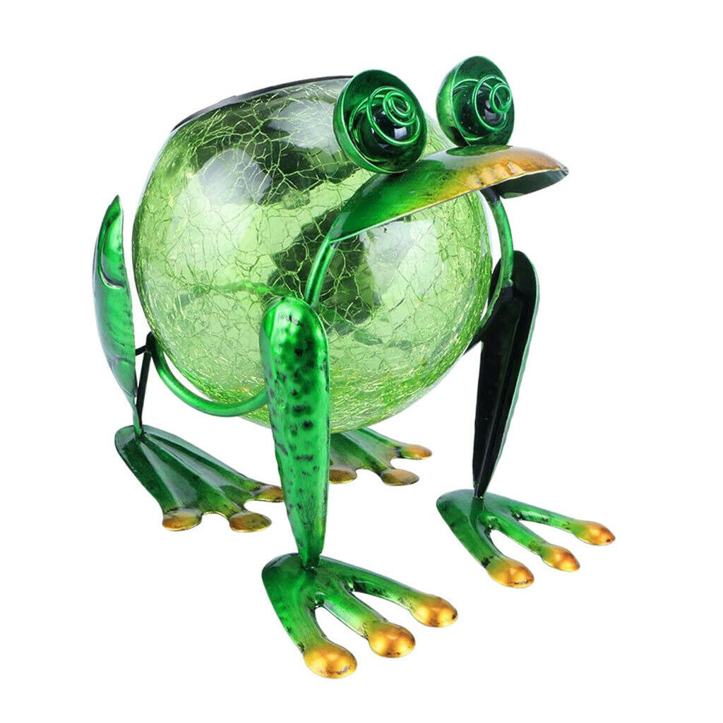 Frog Lamp Solar Powered Garden Decorations Lights , Yard Metal Figures Outdoor