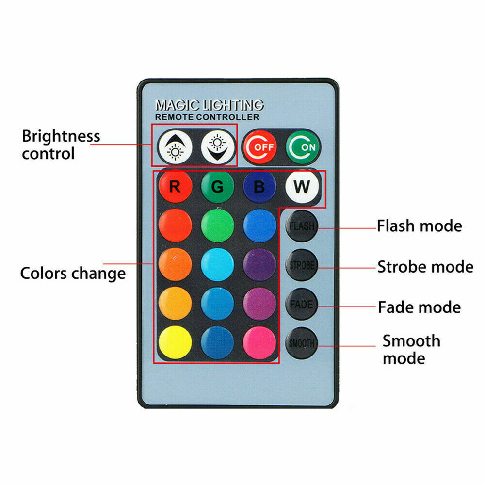 2× Multi-Color 881 5050 RGB LED 12SMD Car Headlight Fog Light Lamp Bulb + Remote