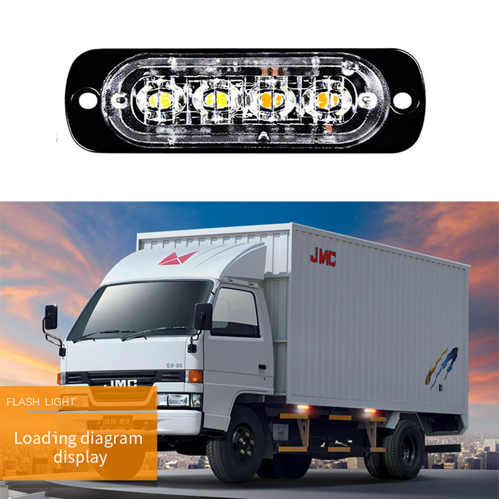 1pc 4LED 12W Car Truck Motorbike Dual Color Strobe Flash Emergency Light Bar #ur