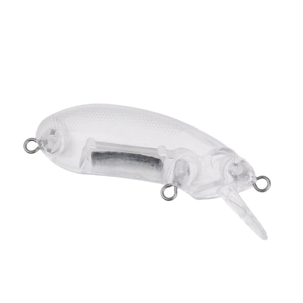 5pc Clear Unpainted Fishing Lures Hard Blank DIY Fishing Body Set 6cm 8.8g