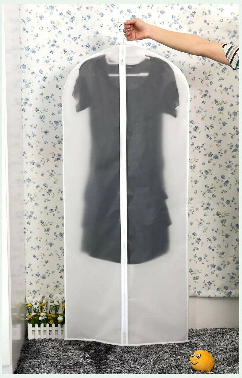 Home Pearls Clothes Hangers Hook+Dustproof Covers Storage Dress Garment Bags