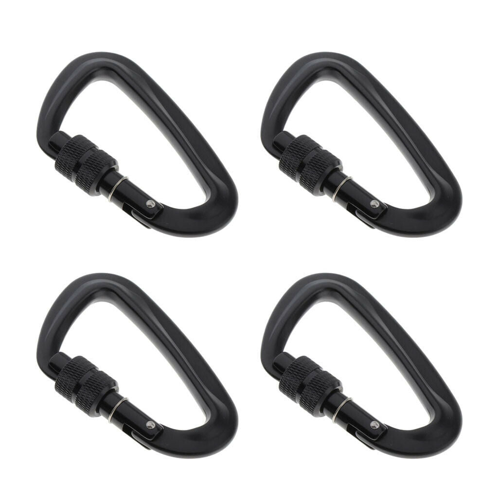 4Pcs Screw Lock Carabiner Durable Durable Hooks Clip for Camping Traveling