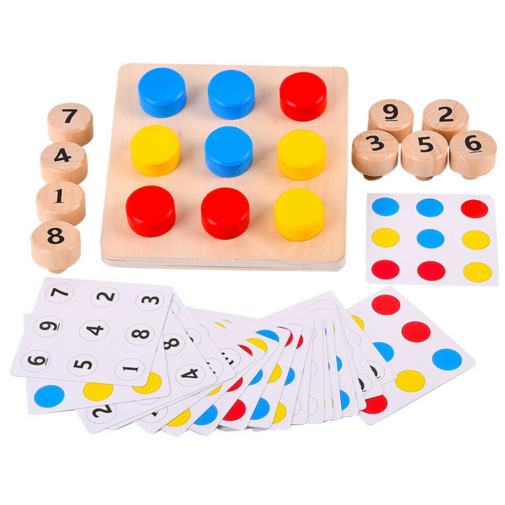 Screw Color Cognition Toys, Wooden Number Puzzle, Montessori Toys for Toddlers,