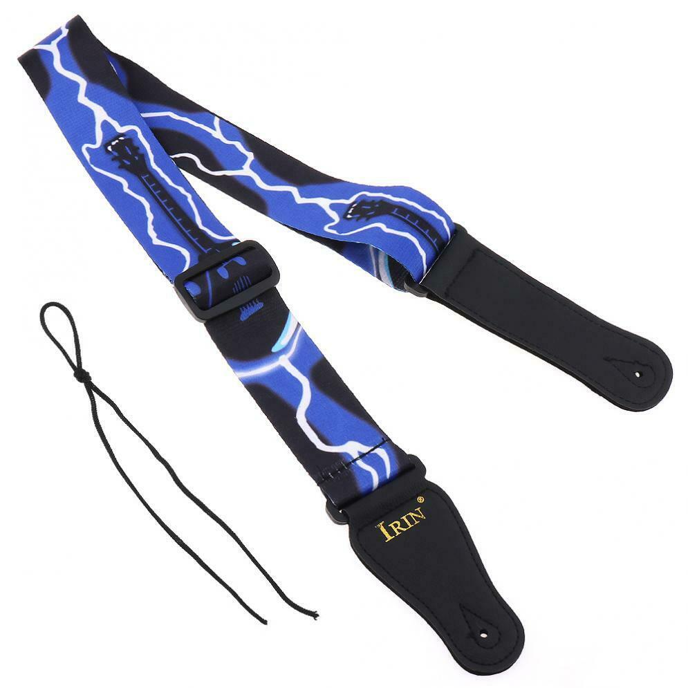 50mm Adjustable Printing Guitar Strap Guitar Accessories Blue Lightning Pattern