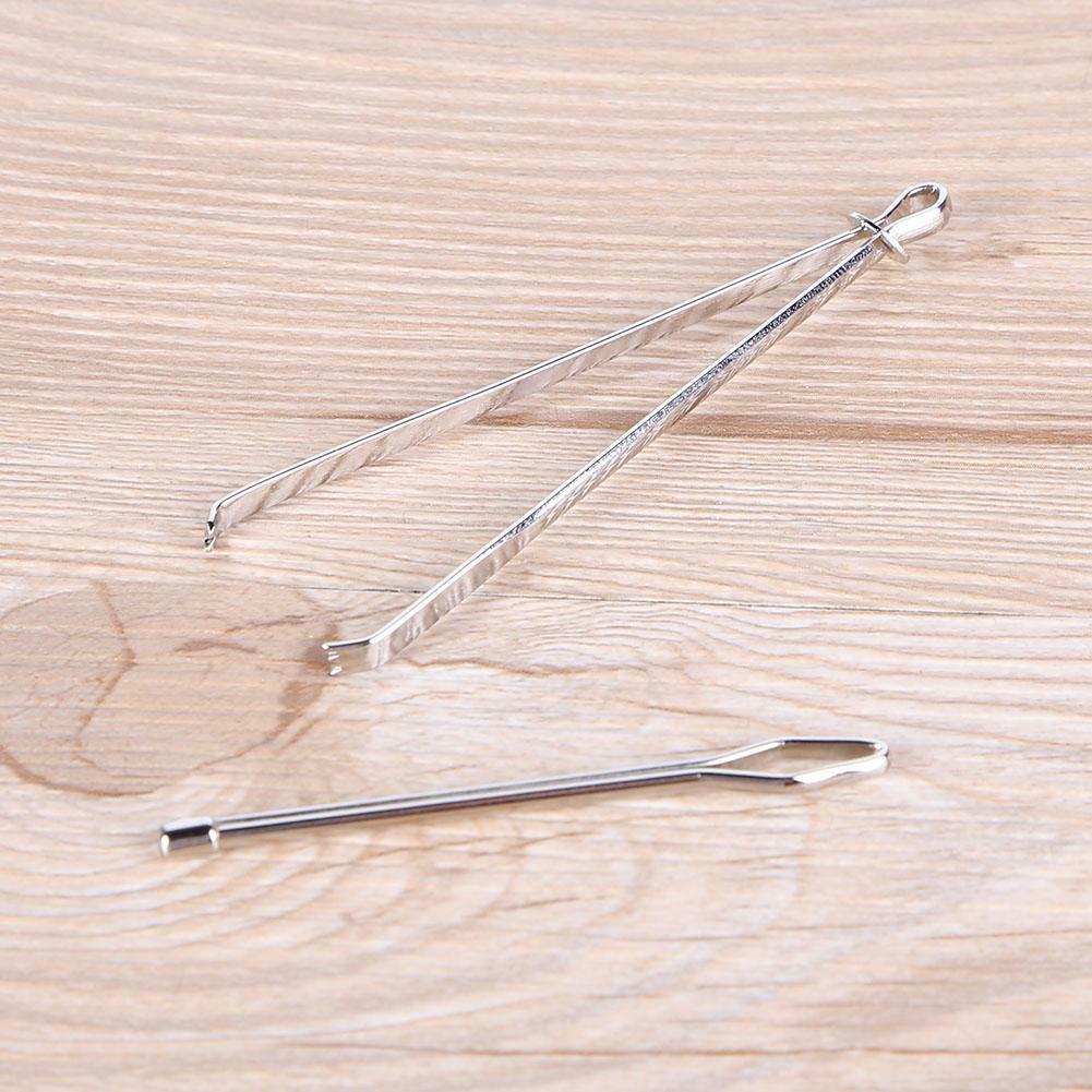 2pcs/set Stainless Steel Cited Clips Elastic Belt Wearing Rope Weaving Tool Kit