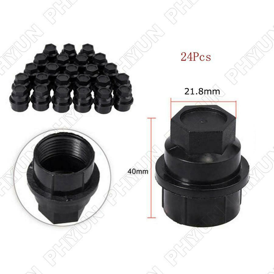 For Chevy GMC Silverado 1500 2500 Truck Black Lug Nut Covers Cap Kit 15646250
