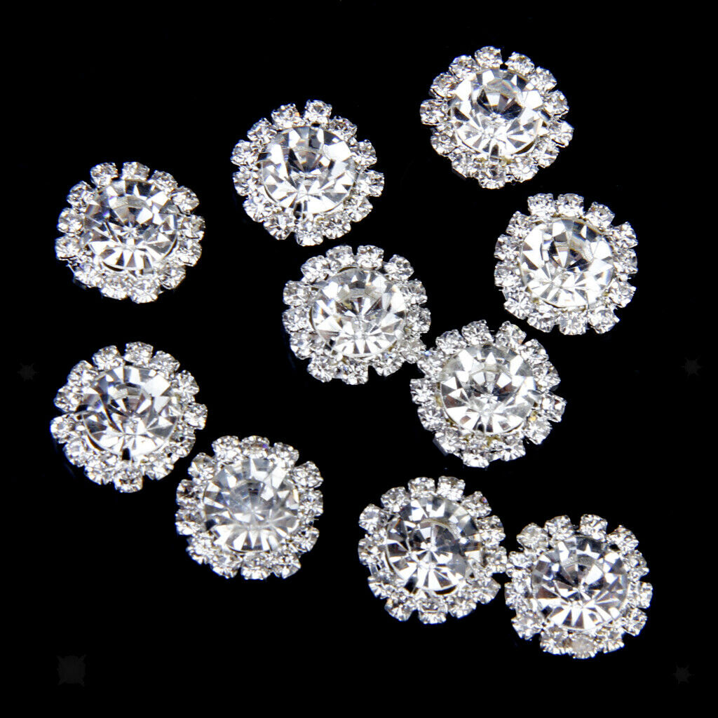10set Crystal Button Flatback Button DIY Jewelry Ornament Garment Decor