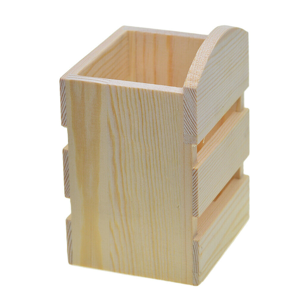 Pencil Holder, Square Pen Holder for Desk Kids Wood Pencil Organizer Container