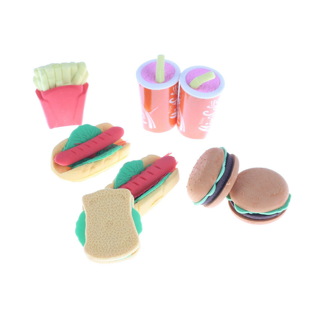 8PCS Plastic Children Kids Hamburger Chips Cola Food Pretend Role Play Set TDD