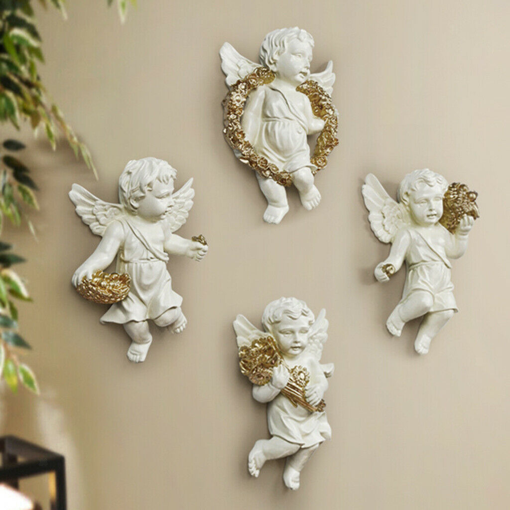 Creative European Cherub Wall Statues Angel Cupid Decor Crafts Living Room