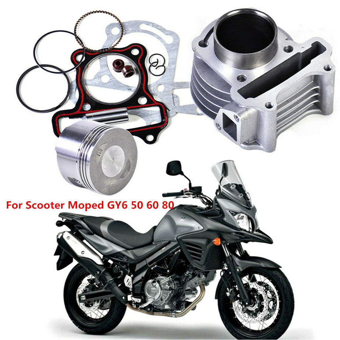 Big Bore Kit Cylinder Piston Rings for Scooter Moped ATV GY6 50/60/80cc 139QMB
