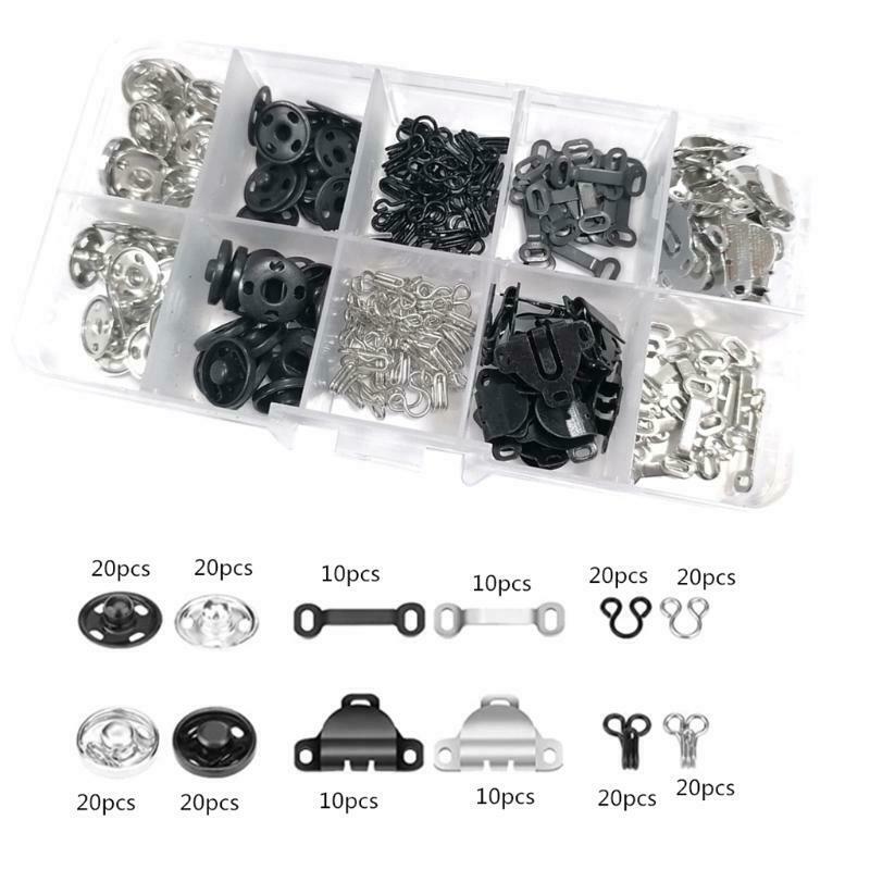 50 Pairs 3 Styles Sewing Hooks and Eyes Set Hook and Eye Closures Kit for Trouse
