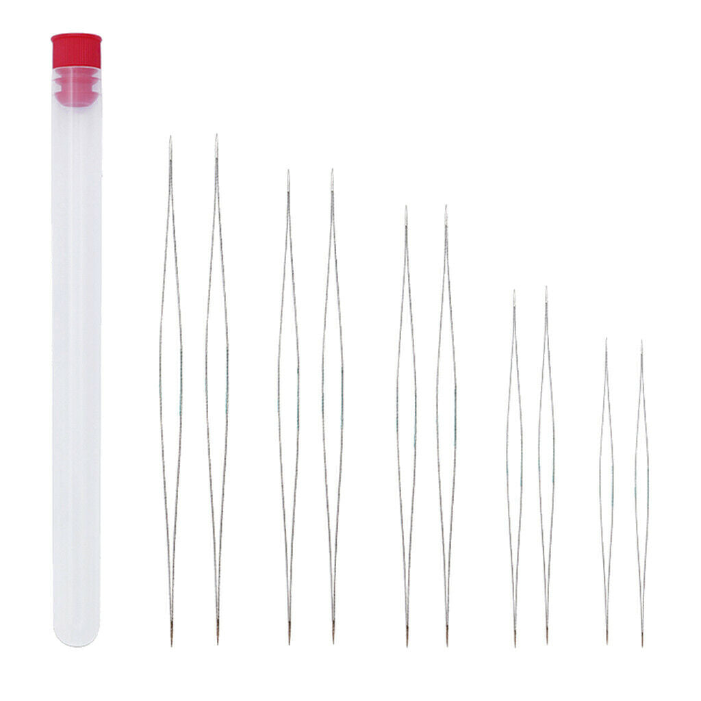 Set of 10 5 Sizes Beading Needle Crafts Jewelry Making Tools w/ Storage Tube