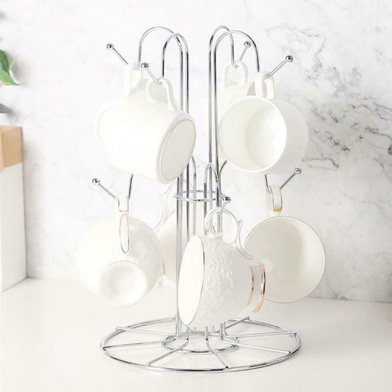 Tree Shape 8 Mug Holder Coffee Mugs Tea Cup Storage Rack for Countertop Kitchen