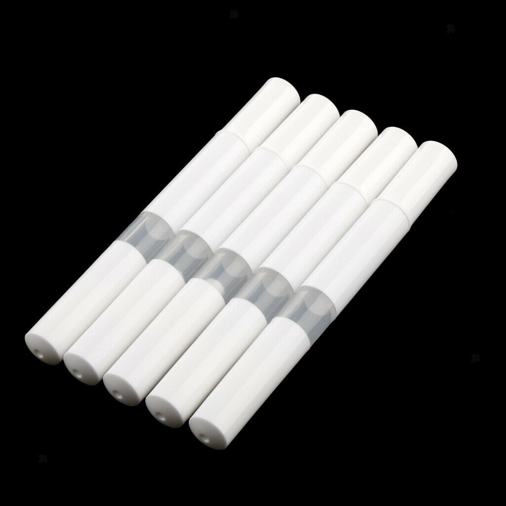 5pcs 3ml Empty Twist Pen Lip Gloss Nail Polish Eyelashes Tubes with Brush White