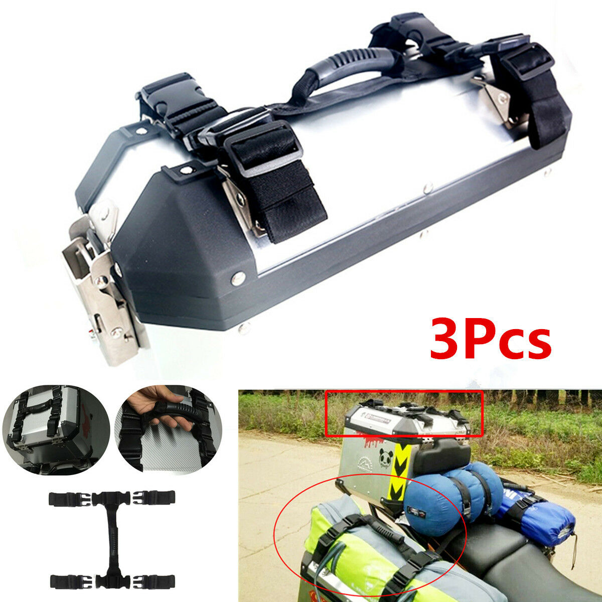 3x Aluminum Alloy Side Box Braid Side Handle For BMW R1200GS LC ADVENTURE F700GS