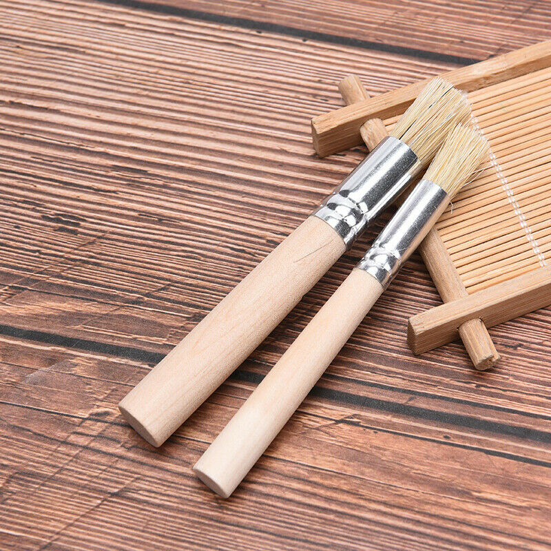 3Pcs/Set Wooden Stencil Brush Hog Bristle Brushes Watercolor Oil Painting.l8