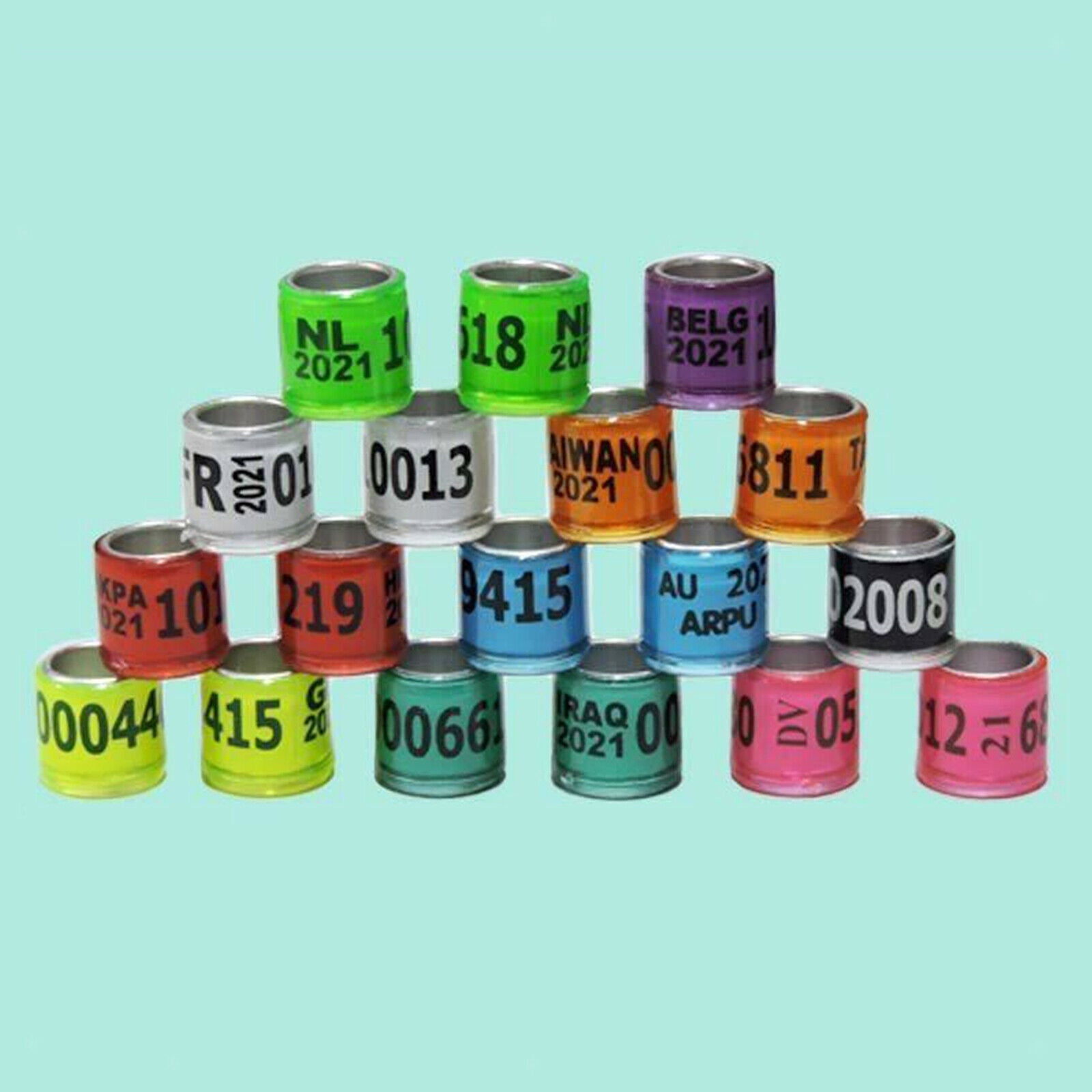 300Pieces 2021 Aluminium Racing Pigeon Foot Rings Bands 8mm for Poultry