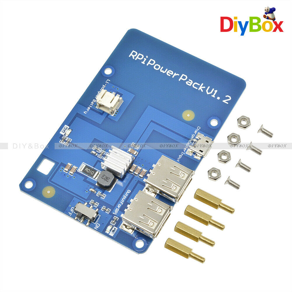Lithium Battery PowerPack Expansion Board with Dual USB Output for Raspberry Pi3