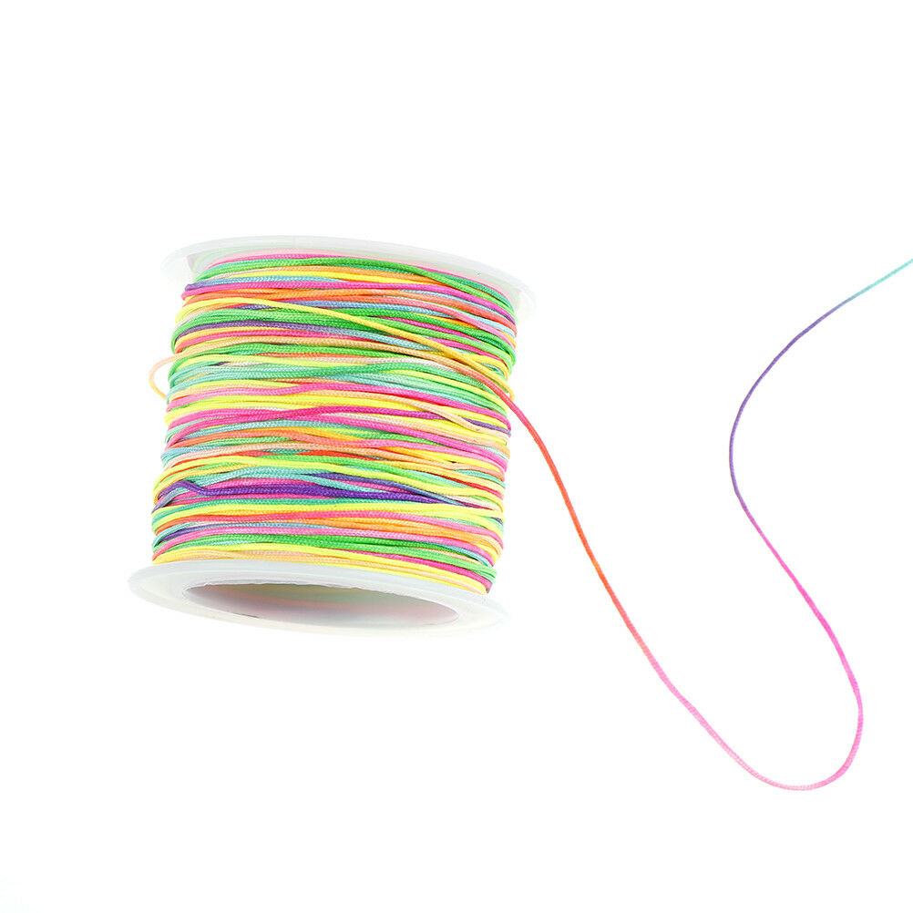 45m/lot 0.8mm Rainbow Tassel Cord DIY Bracelet Necklace Line Waxed Thread JRJ Xz