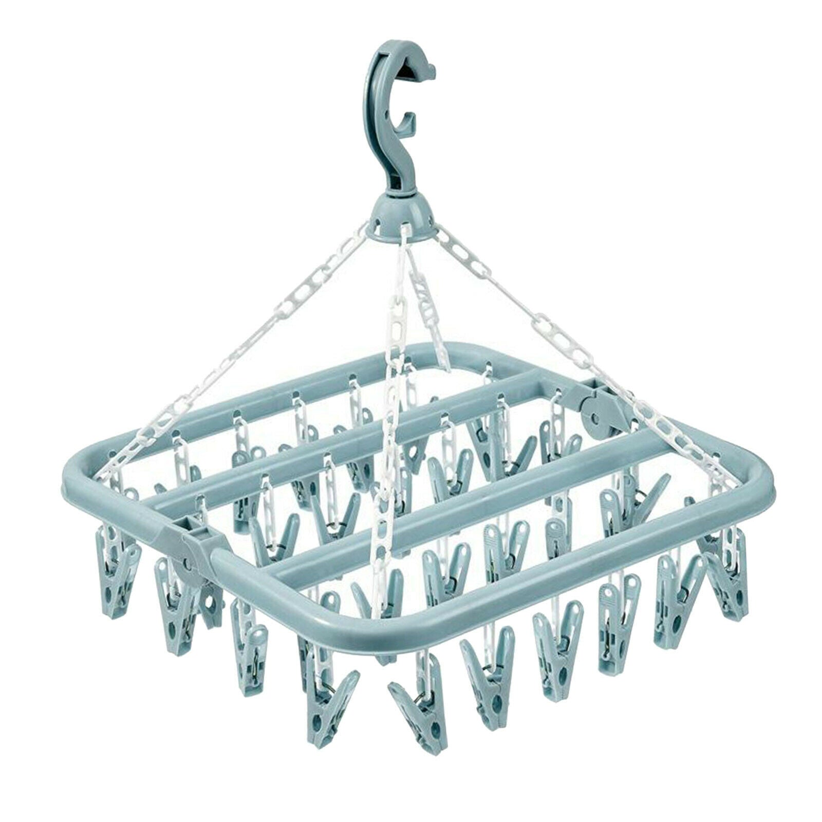 2x 32 Peg Plastic Laundry Foldable Clip Hangers Hanger Washing Line Airer