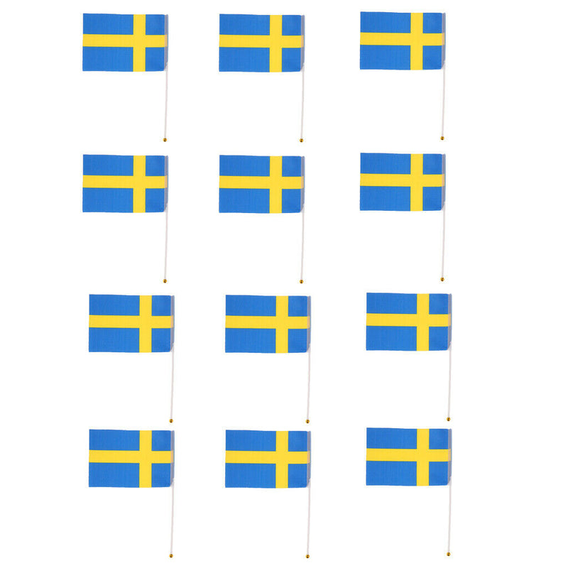 Sweden Hand Waving National Country Flag 14 x 21cm Pack of 12