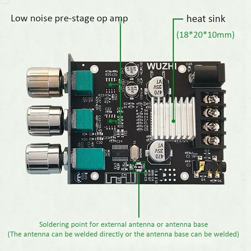 ZK-502MT Bluetooth 5.0 Subwoofer Amplifier Board 2.0 Channel High Power Audio G6
