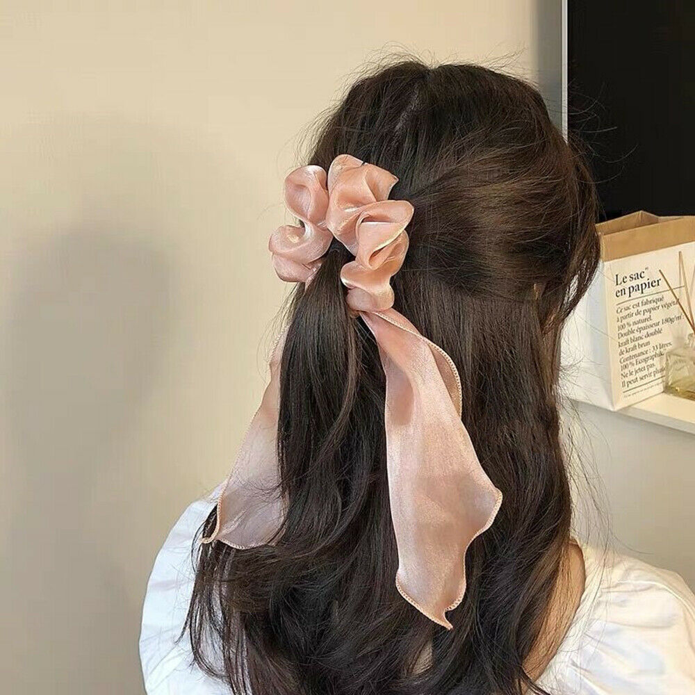 Solid Color Hair Scrunchie Hair Ties Rope Ponytail Scarf Elastic Hair Bands