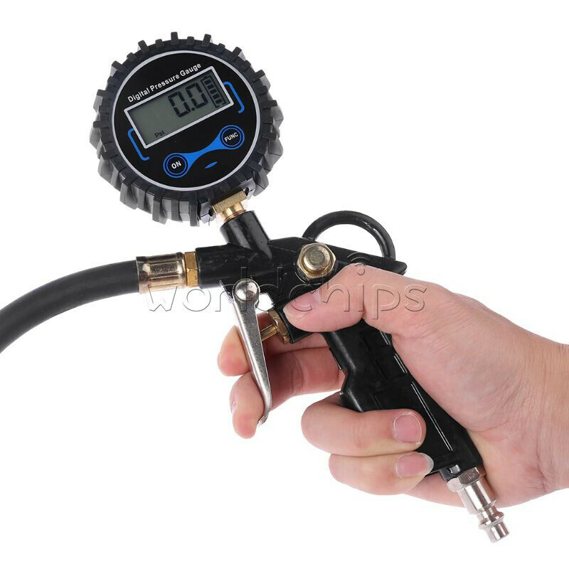 Digital Tire 200 PSI Inflator with Pressure Gauge Air Chuck for Truck/Car/Bike