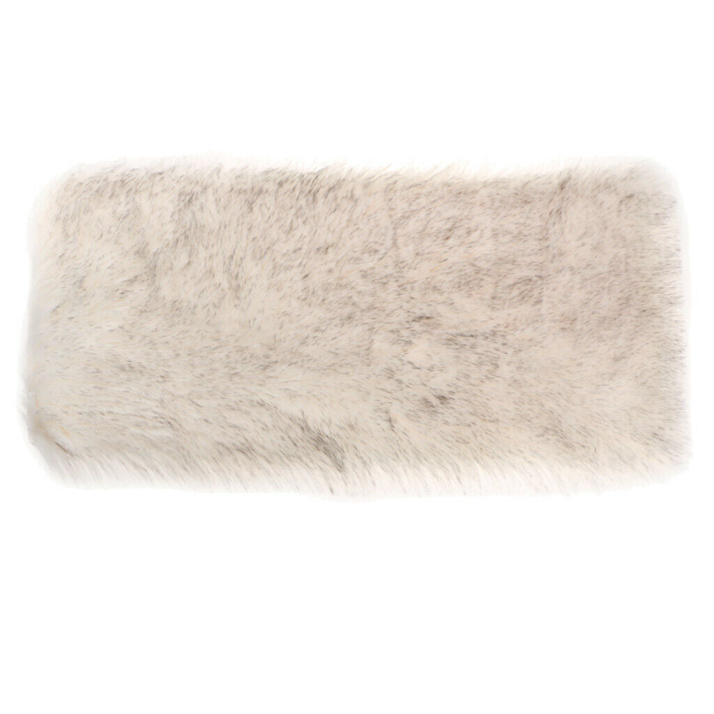Shaggy Fluffy Area Rug Car Chair Sofa Seat Cushion Floor Mat  Gray+White