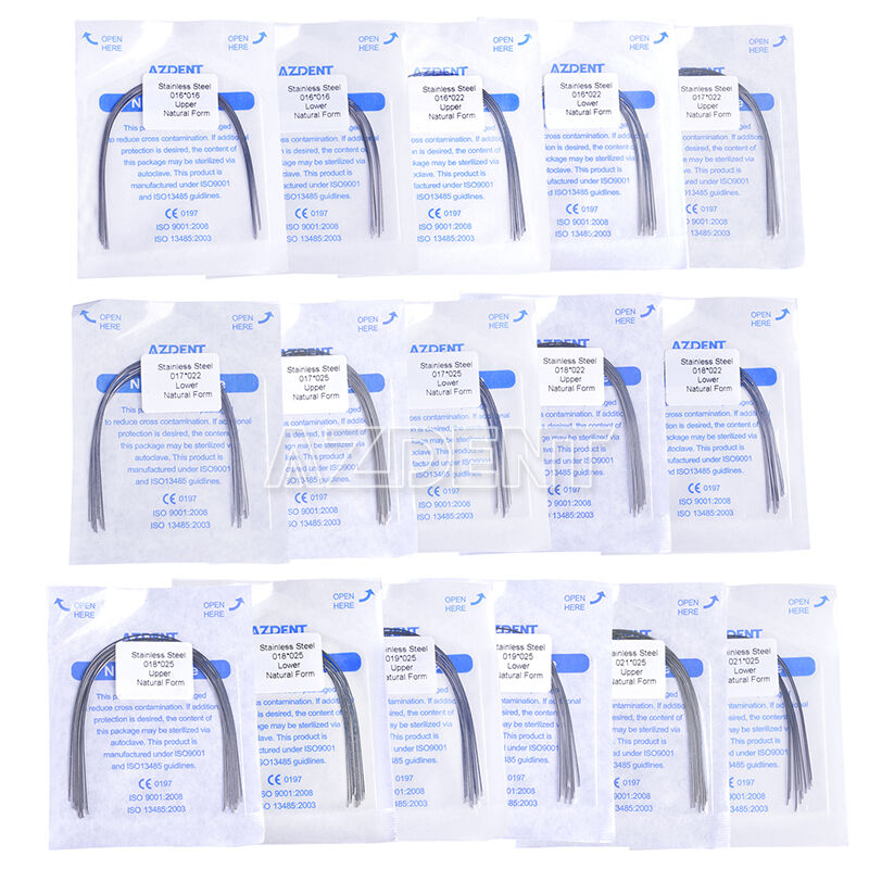 200 Packs Dental Orthodontic Arch Wires Stainless Steel Rectangular Natural Form