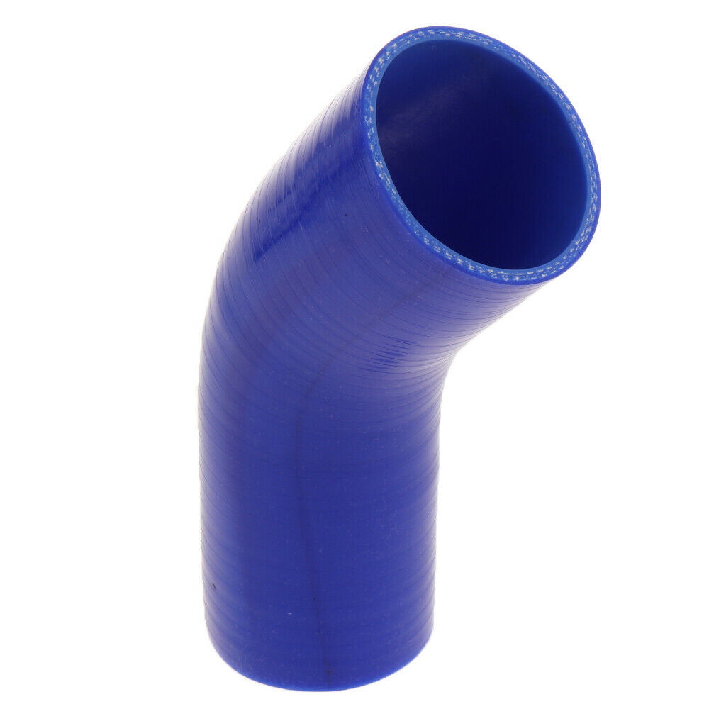 2Pcs 45 Degree 63mm 4 Ply Silicone Elbows Turbo Hose Racing Coupler Pipe Blue