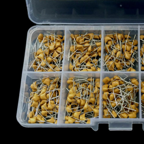 500PCS 10Values Electrolytic Capacitor Assortment Element Box Kit (0.1uF-1000uF)
