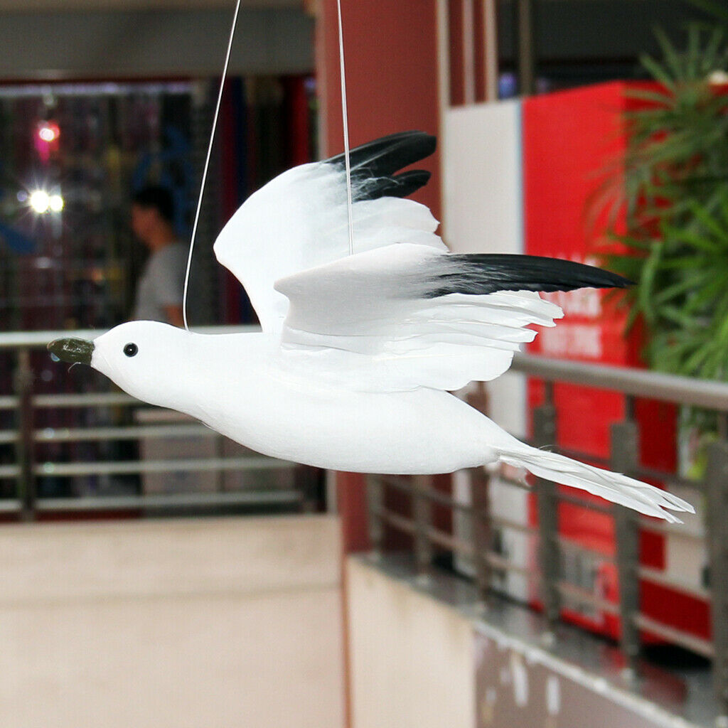 Flying Foam Seagull Birds Statue Wall Hanging Art Decor Home Ornament Size M