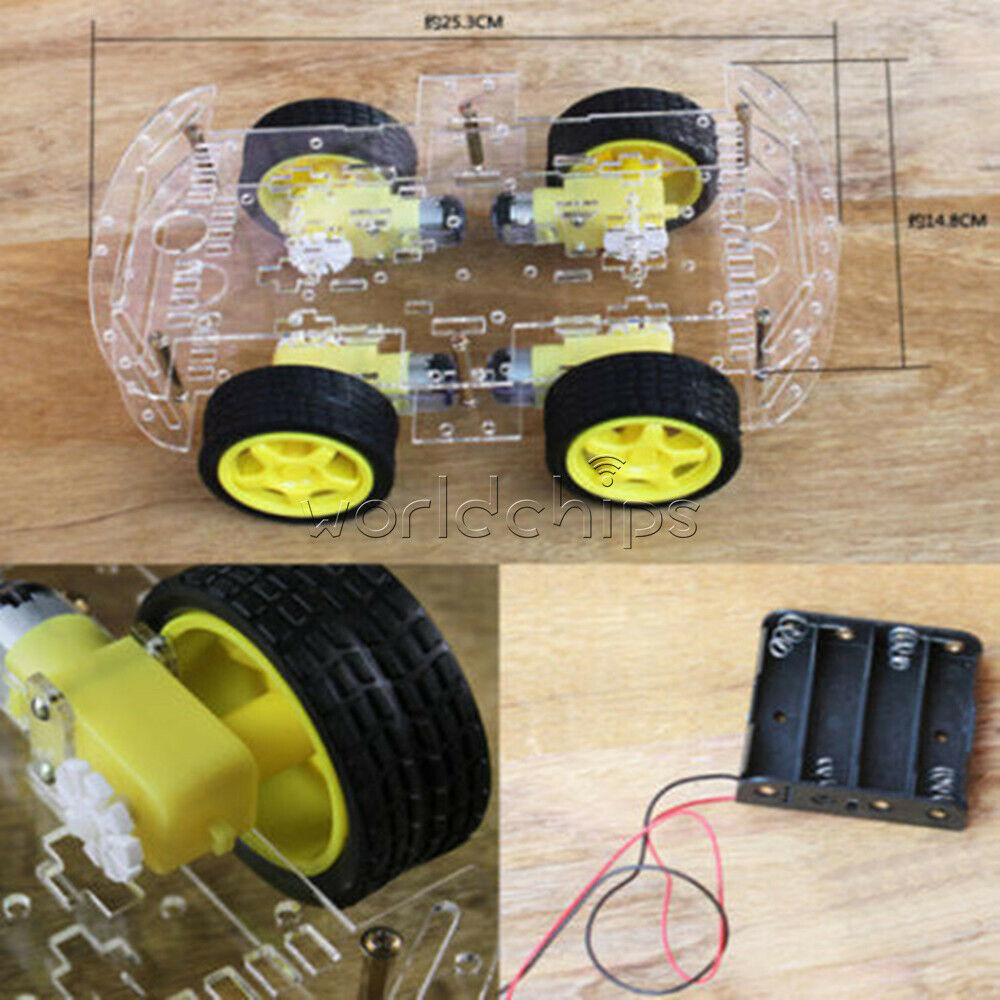 4WD Robot Smart Car Chassis Kits car with Speed Encoder for Arduino M26 Top
