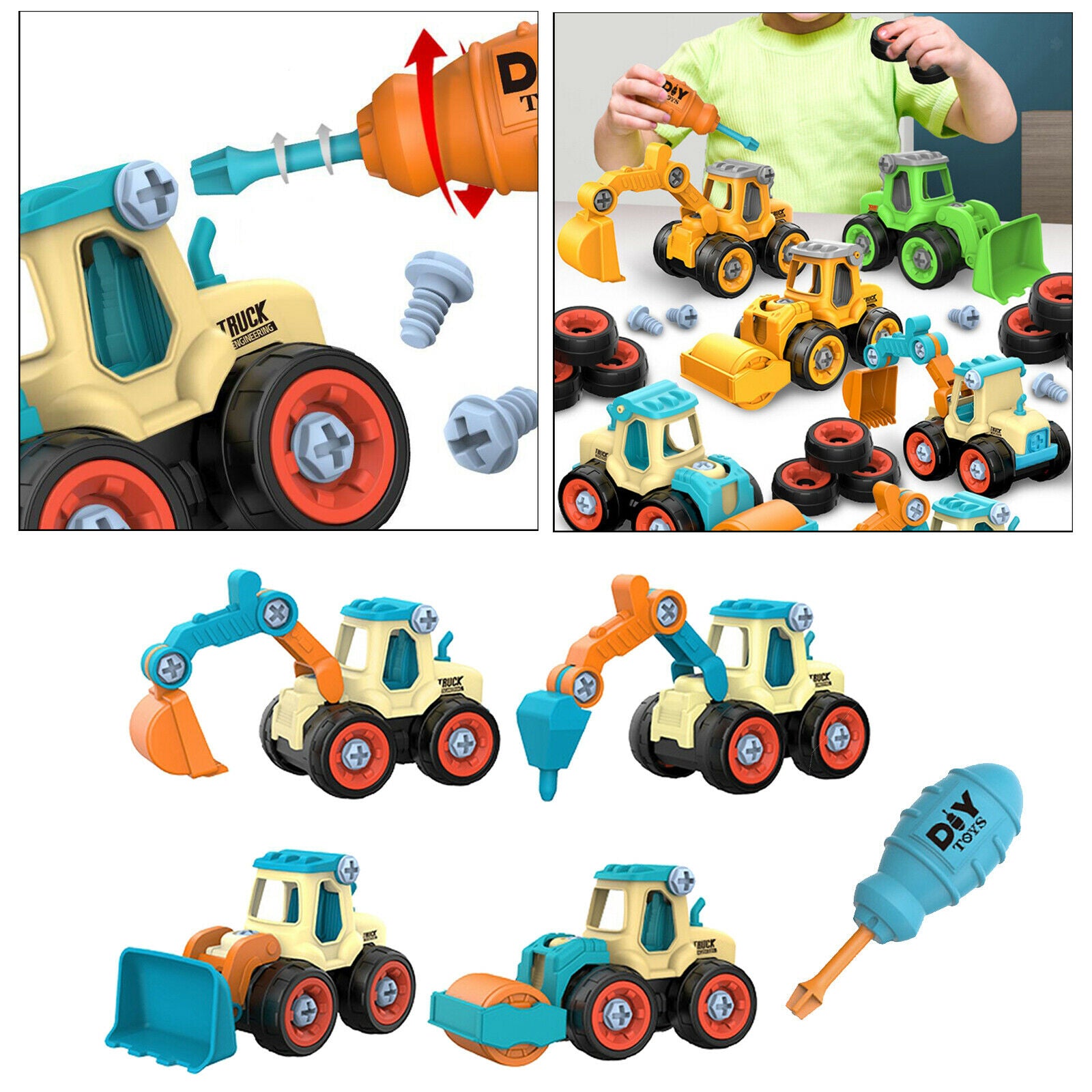 4pcs Nut Disassembly Loading Unloading Engineering Truck Tool Education Toys