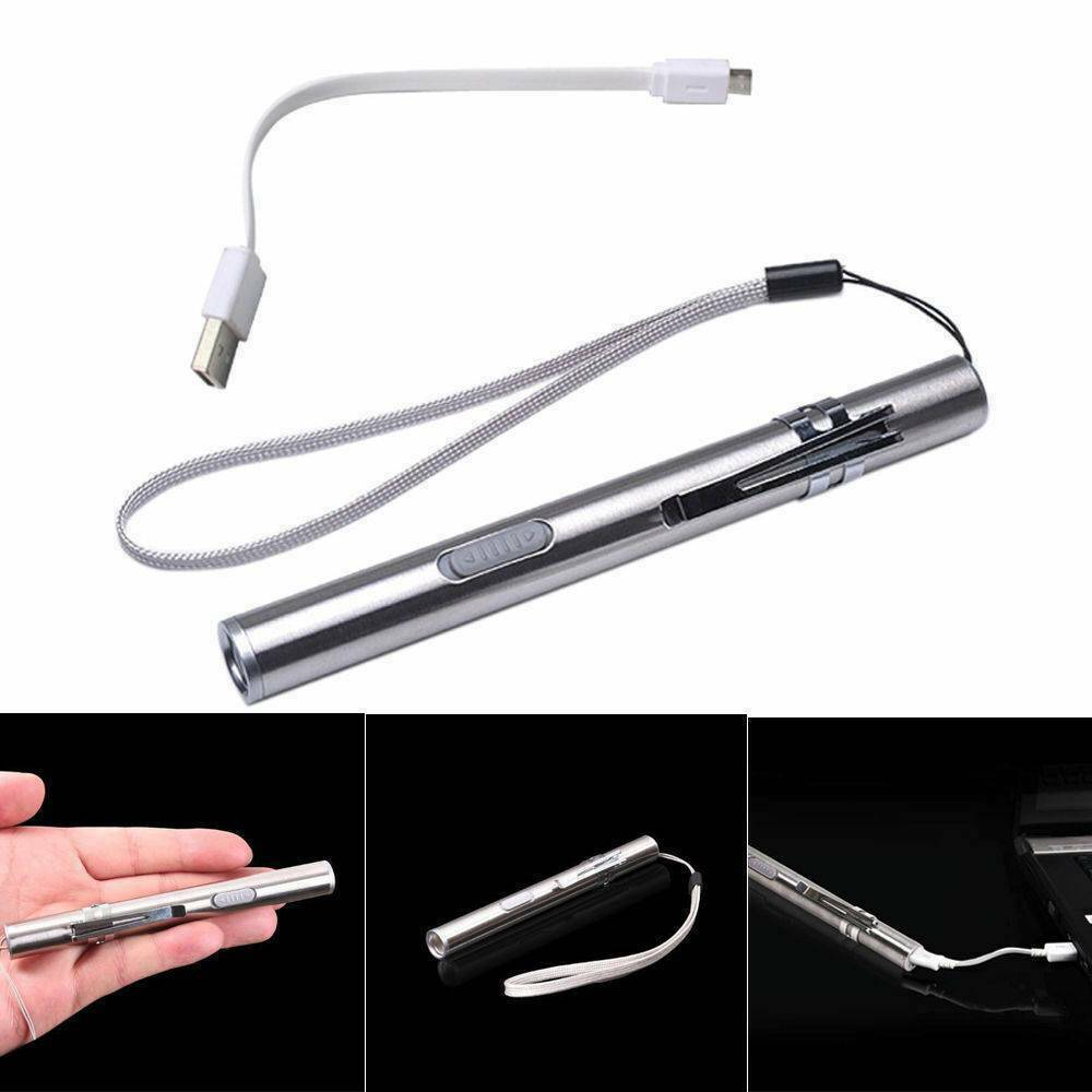 100000Lumens Portable Super Bright Led USB Rechargeable Pen Pocket Torch Lamp_AU